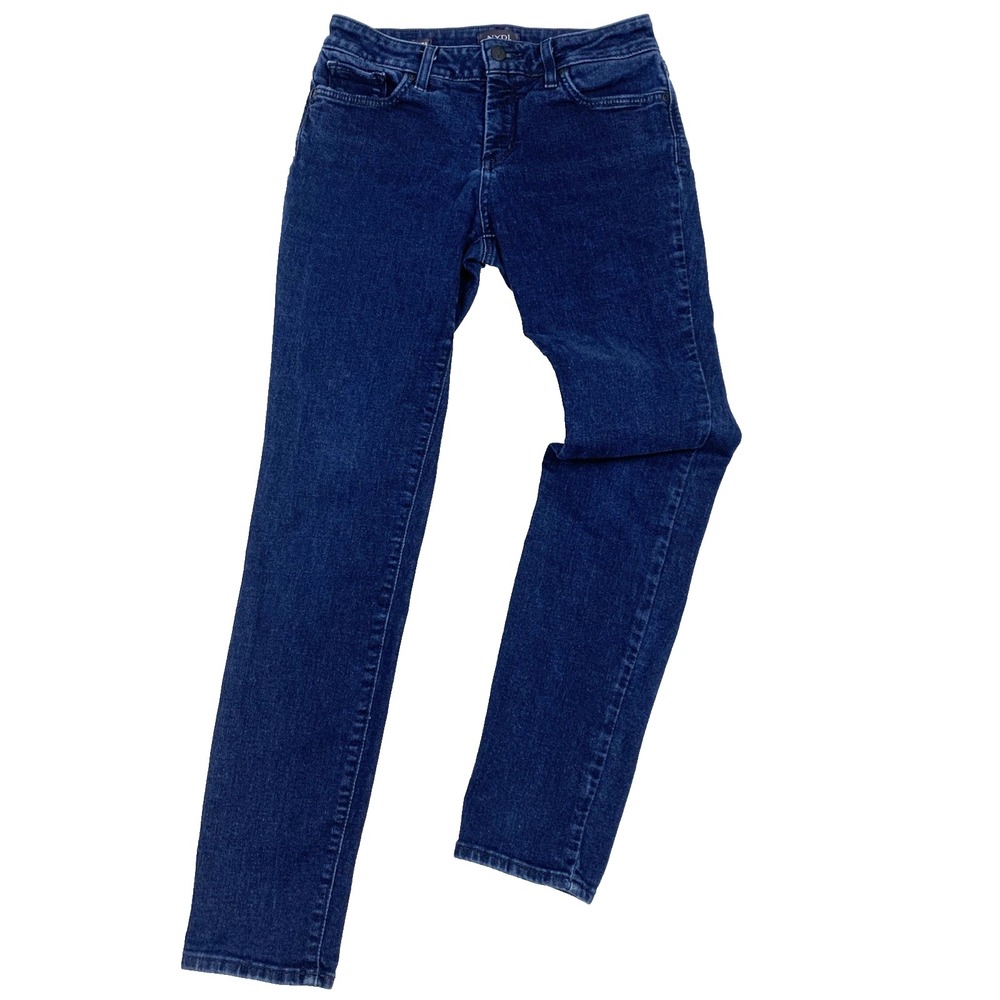 NYDJ Ami Skinny Jeans Women’s Size 4 Dark Blue Wash Stretch Denim Mid Rise